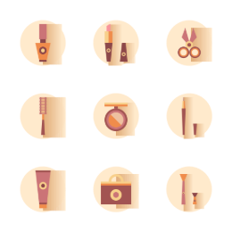 Gentle Color Beauty  Icons Set