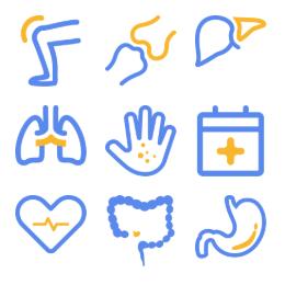 Hospital Departments Symbols Icons Set