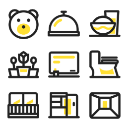 Interior & Exterior Areas Icons Set
