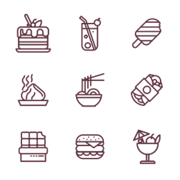 Linear Food Icons Set Icons Set