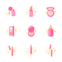 Makeup Essentials  Icons Set