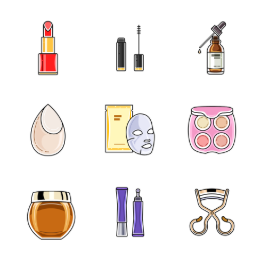 Makeup & Skincare  Icons Set