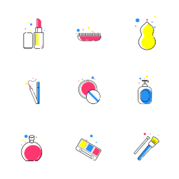 Makeup & Skincare  Icons Set