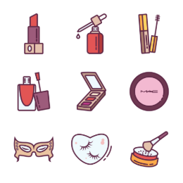 Makeup & Skincare  Icons Set