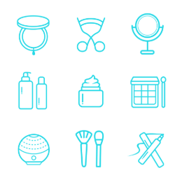 Makeup & Skincare  Icons Set