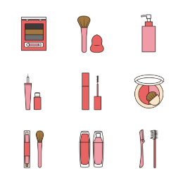 Makeup Tools & Products Icons Set