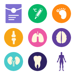 Medical Organ Symbols Icons Set