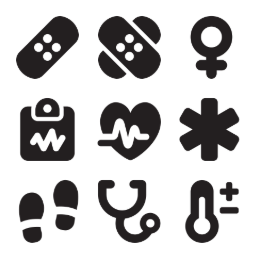 Medical & Wellness Symbols Icons Set