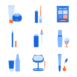 Men's Cosmetic Series Icons Set