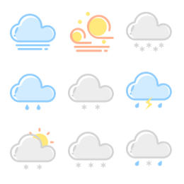 Meteorological Icons Set Icons Set