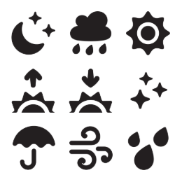 Meteorological Symbols Icons Set