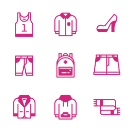 Minimal Linear Apparel  Icons Set