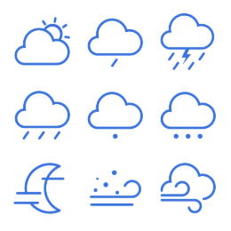 Minimalist Weather Symbols Icons Set
