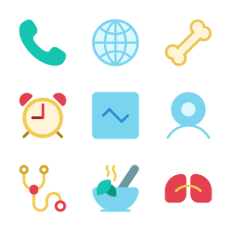 Multicolor Healthcare  Icons Set