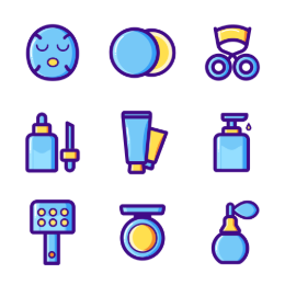 New Year Makeup  Icons Set