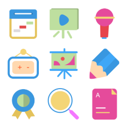 School & Learning  Icons Set