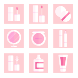 Spring Breeze Gentle Makeup Set Icons Set