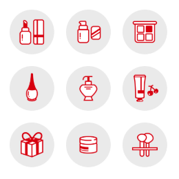Spring Makeup & Skincare  Icons Set