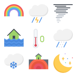 Weather Conditions Symbols Icons Set