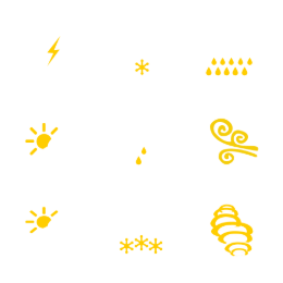 Weather Symbols (White & Orange) Icons Set