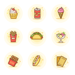 Delicious Food  Icons Set