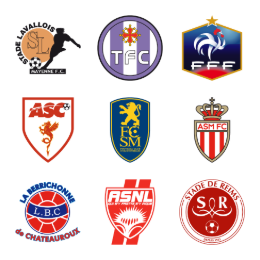 French Football Club Icons Set