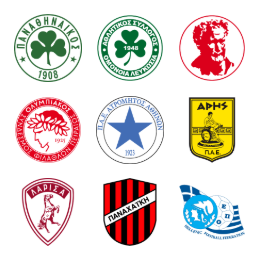 Greek Football Club Icons Set
