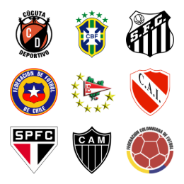 South American Football Club Icons Set