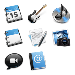 Black & Blue Icons Set