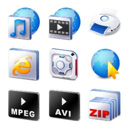 Blue Whales Icons Set