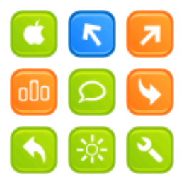 Colored Developers Button Icons Set