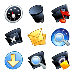 Comic Tiger Icons Set