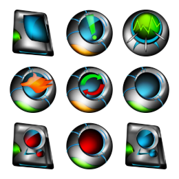 Heavily Brushed Icons Set