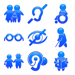 People and Disability Icons Set