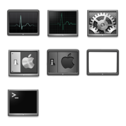 Utilities Charcoal Icons Set
