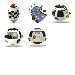 Interstellar Racing Car Icons Set