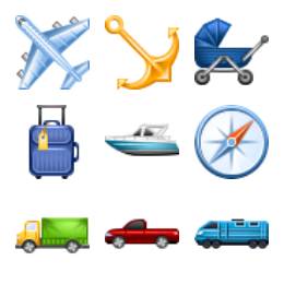 Perfect Transport Icons Set