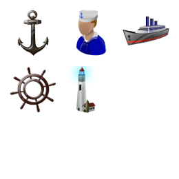 Sailing vista tiny Icons Set