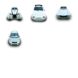 Silver Cars Icons Set