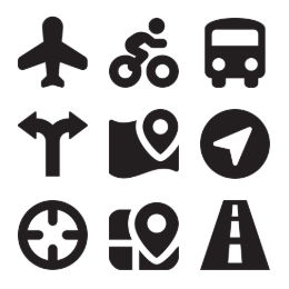Travel & Transit Symbols Icons Set