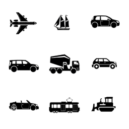 Vehicle Collection Icons Set